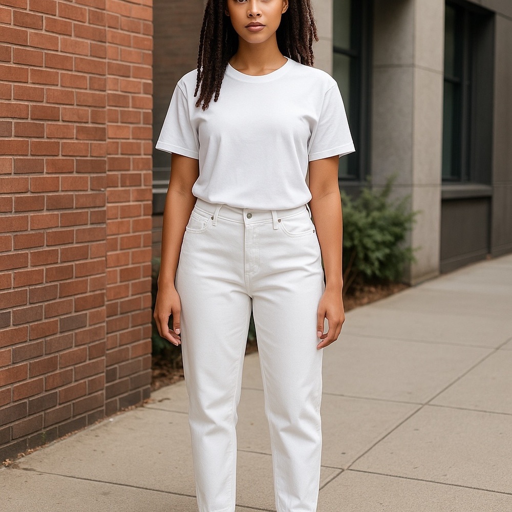 Democracy Jeans “Ab”solution Denim White Stretch Classic 5 Pocket Logo - Picture 2 of 16